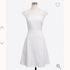 J. Crew Square Neck Eyelet Overlay Dress White Size 6